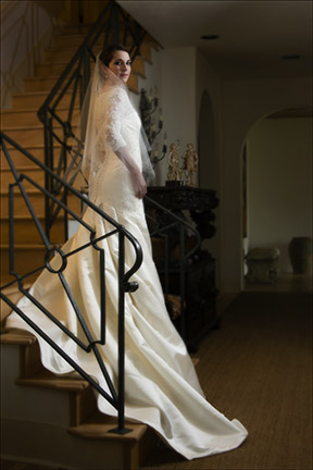 St Petersburg bridal portrait on staircase