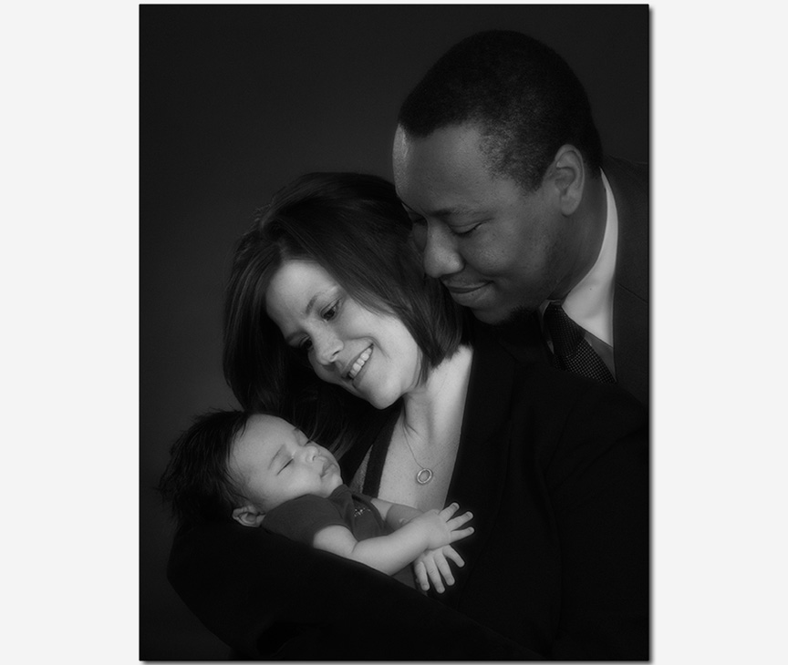 family maternity newborn with mom and dad portrait
